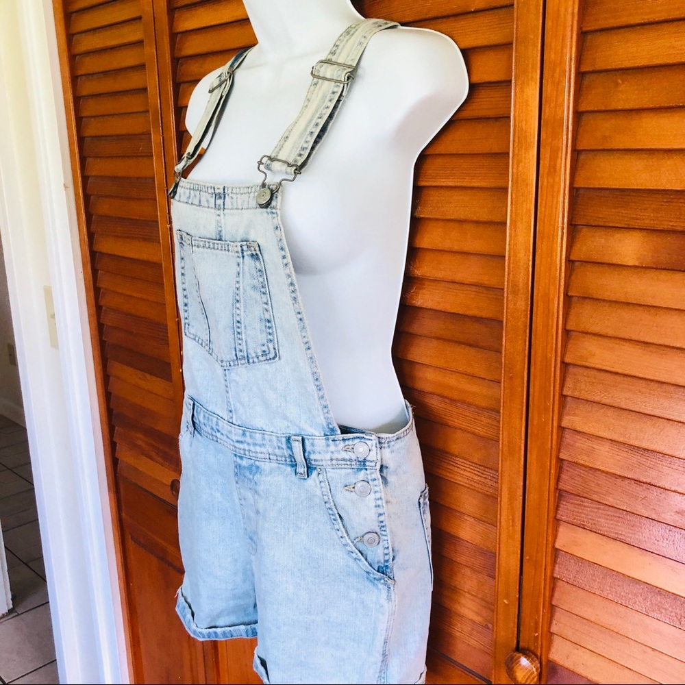 TopShop Moto Denim Shorts Overalls